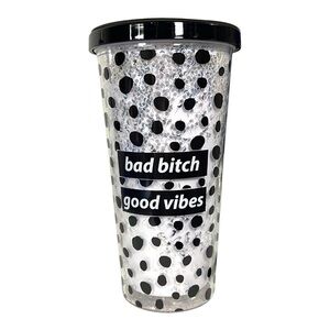 Mugsby “Bad B*tch Good Vibes” Polka Dot Tumbler - NEW